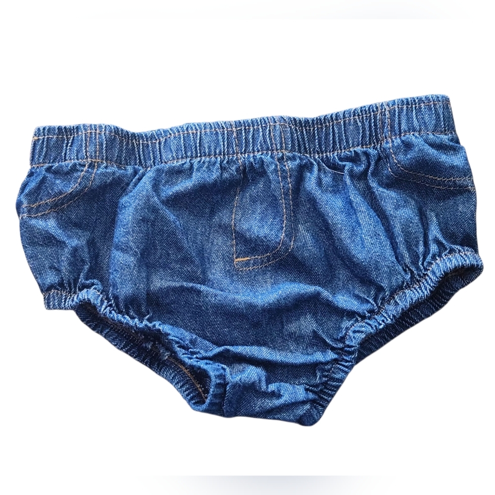 Bass Pro Blue Jean Denim 18 Month Kids Bloomers Diaper Cover with Pockets